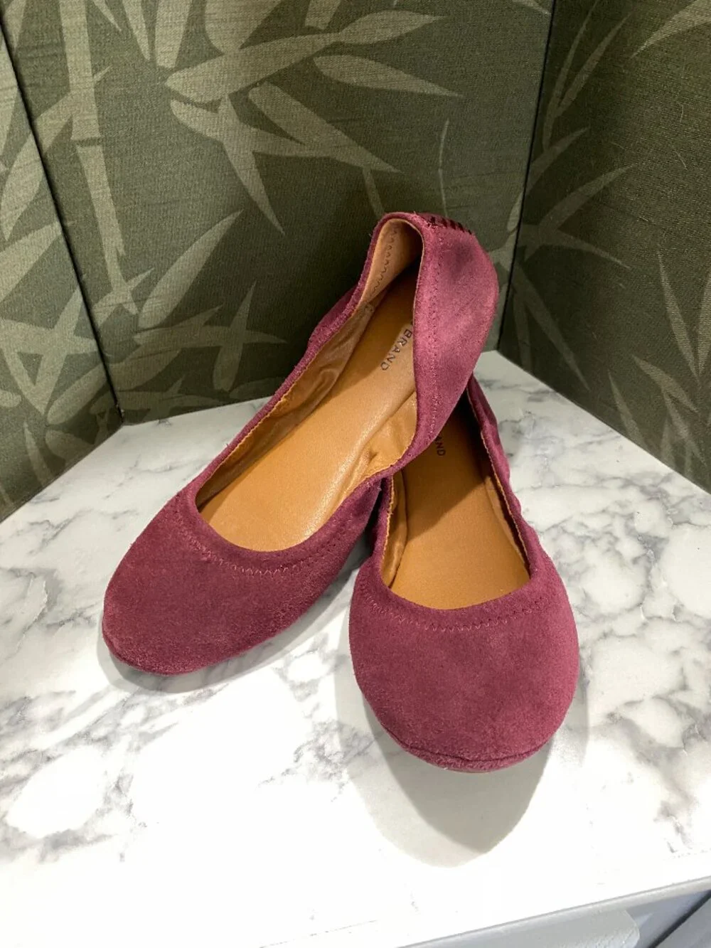 Lk New Lucky Brand ERIN Ballet Flats -Burgundy Suede~9 1/2 - Picture 2 of 9